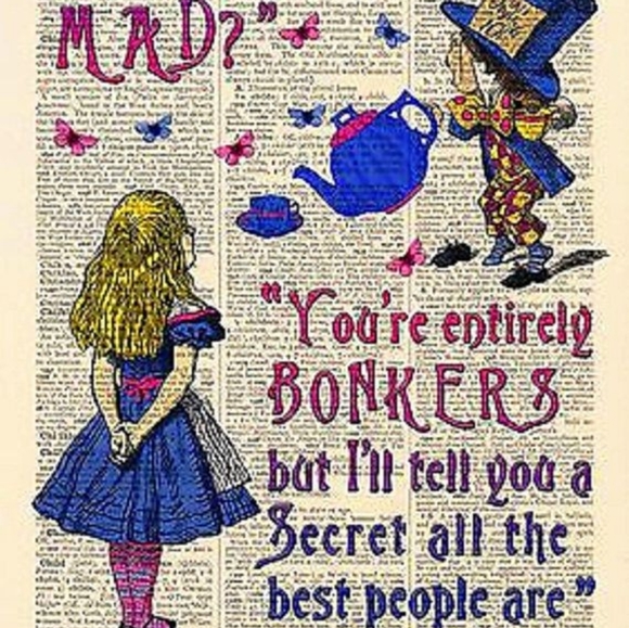 Other | Alice In Wonderland Dictionary Book Page Art Decor | Poshmark